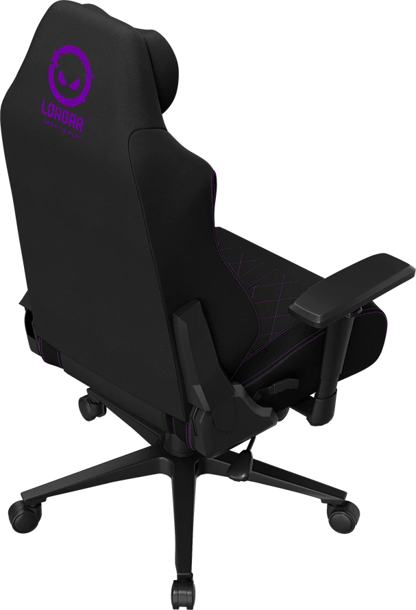 LORGAR CHA41, Ergonomic Gaming Chair Advanced, premium anti-stain fabric, Juodas/violetinė