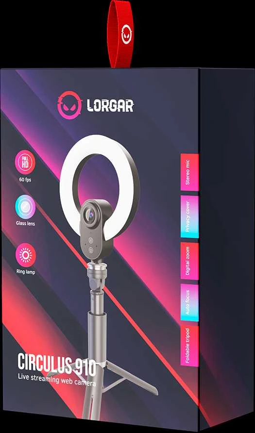 LORGAR internetinė kamera Circulus 910 Ring light/5MP/60fps