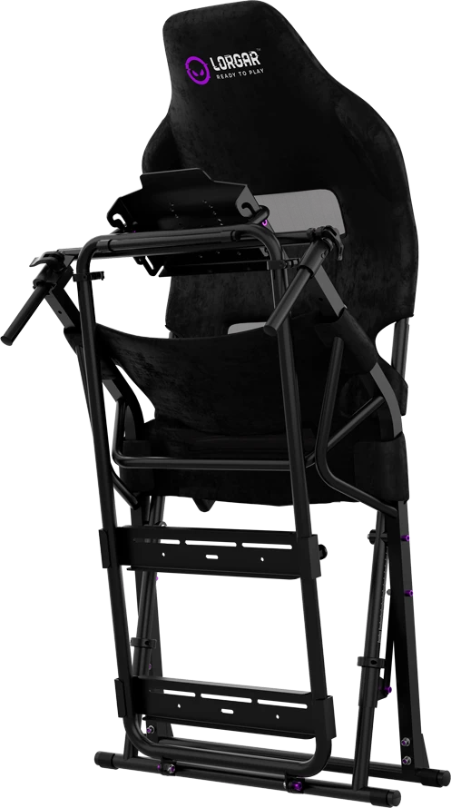 LORGAR FLEX RAF1, „Sim Racing“ kabina su pažangia konstrukcija, sulankstoma, 150x72x113 cm – žaidžiant, 38x72x126 cm – sulankstyta, Juodas
