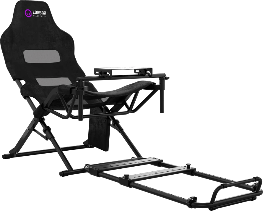 LORGAR FLEX RAF1, „Sim Racing“ kabina su pažangia konstrukcija, sulankstoma, 150x72x113 cm – žaidžiant, 38x72x126 cm – sulankstyta, Juodas