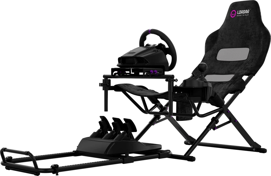 LORGAR FLEX RAF1, „Sim Racing“ kabina su pažangia konstrukcija, sulankstoma, 150x72x113 cm – žaidžiant, 38x72x126 cm – sulankstyta, Juodas