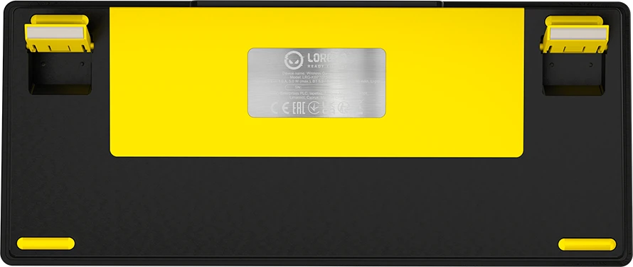 LORGAR KBP7075W, Wireless 75% Mechaninė klaviatūra žaidimams Pro, Juodas/geltona, EN išdėstymas