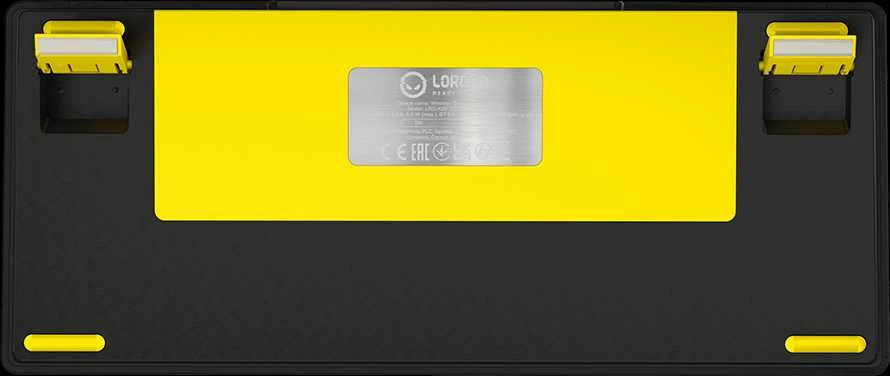 LORGAR KBP7075W, Wireless 75% Mechaninė klaviatūra žaidimams Pro, Juodas/geltona, EN išdėstymas