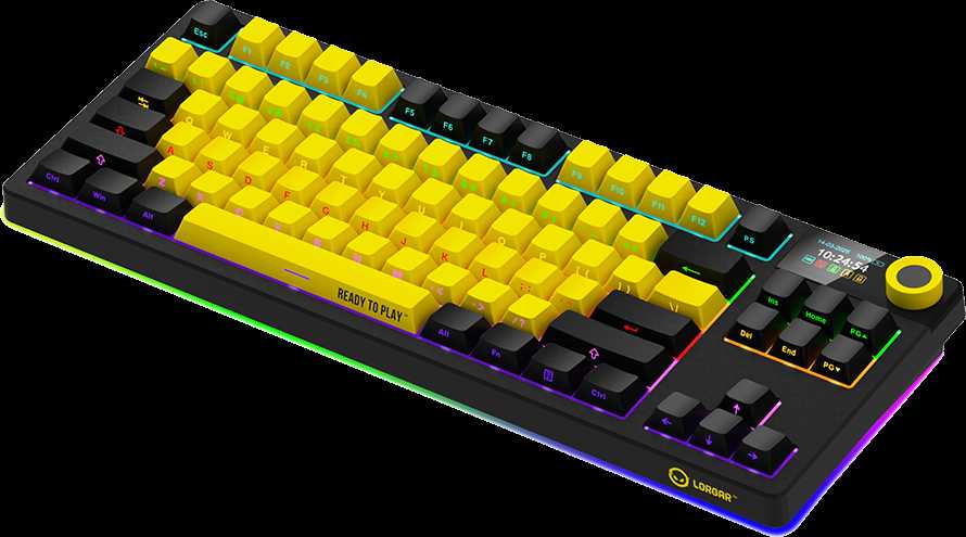 LORGAR KBP70TKLW, Wireless TKL Mechaninė klaviatūra žaidimams Pro, Juodas/geltona, EN išdėstymas