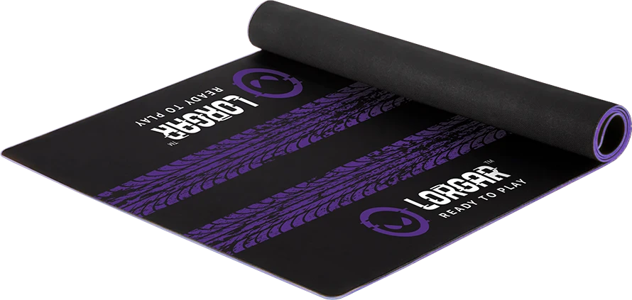 LORGAR RX1FM, Sim Racing Floor Mat Advanced, Stitched edge, 1,700X700X3 mm, Juodas/violetinė