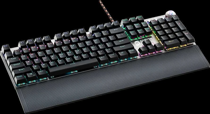 Mechaninė žaidimų klaviatūra Canyon Nightfall CND-SKB7-US, Black Switch, LED, US išdėstymas