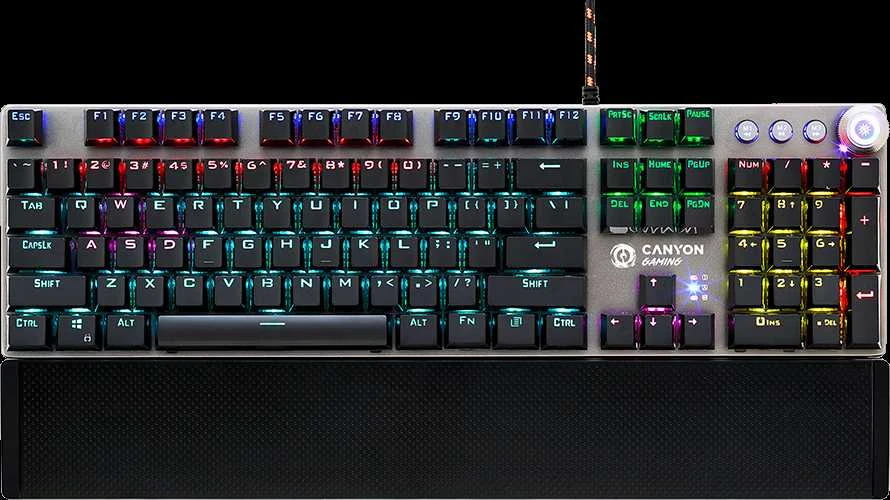 Mechaninė žaidimų klaviatūra Canyon Nightfall CND-SKB7-US, Black Switch, LED, US išdėstymas