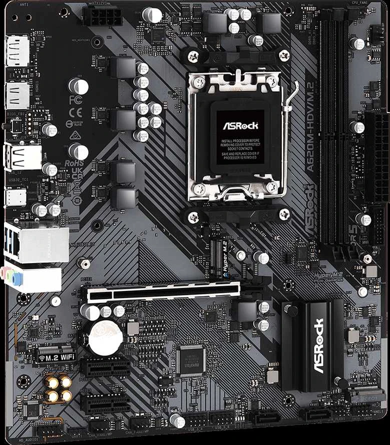 Pagrindinė plokštė ASRock A620M-HDV/M.2/AM5/Micro-ATX/AMD A620