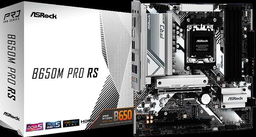 Pagrindinė plokštė ASRock B650M Pro RS, AM5, Micro-ATX, DDR5