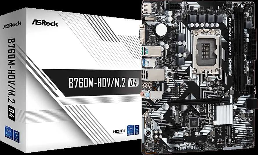 ASROCK B760M-HDV/M.2 mATX LGA1700 2xDDR5 1xPCIe 4.0 x16 LAN 1Gb/s