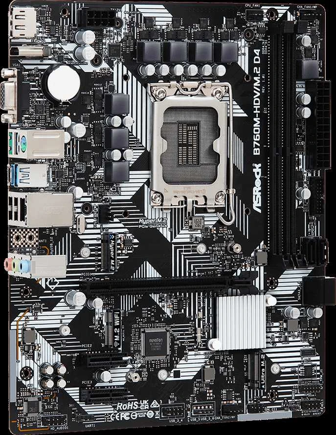 ASROCK B760M-HDV/M.2 mATX LGA1700 2xDDR5 1xPCIe 4.0 x16 LAN 1Gb/s