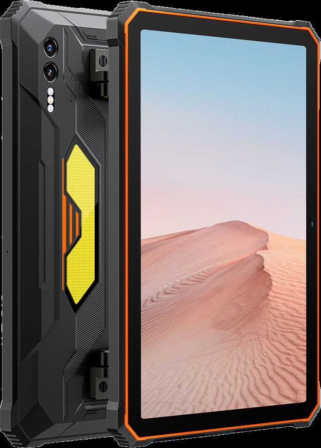 Planšetė Blackview Active 10 Pro Rugged Tab 12GB/512GB, 10,95 colio FHD+1920x1200 IPS 90Hz Corning Glass 3, MT6878 aštuonių branduolių, 50MP priekinė / 108MP-20MP galinė kamera, 5 mm3 nught0, 0,5 mm FC, Android 14, NFC, piršto atspaudas, MIL-STD-810H, Oranžinis