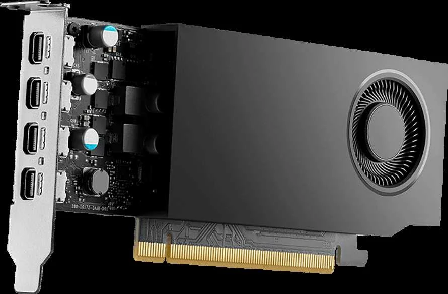 PNY NVIDIA A400 4GB žemo profilio OEM versija, PCI-Express 3.0 x16, LP, 4 GB GDDR6 64 bitų, 3x Mini DP 1.4, 1x ATX laikiklis