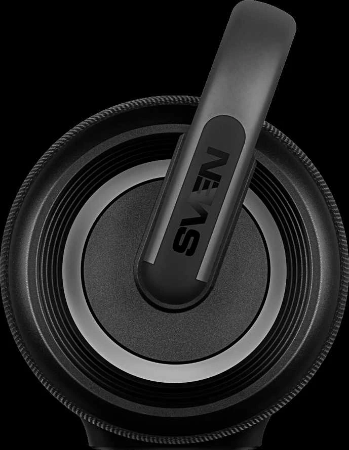 Portable speaker SVEN PS-395, juodas, power output 80W (RMS), TWS, Bluetooth, RGB backlight, Atsparus vandeniui (IPx5), USB, Baterija life – iki 20 hours