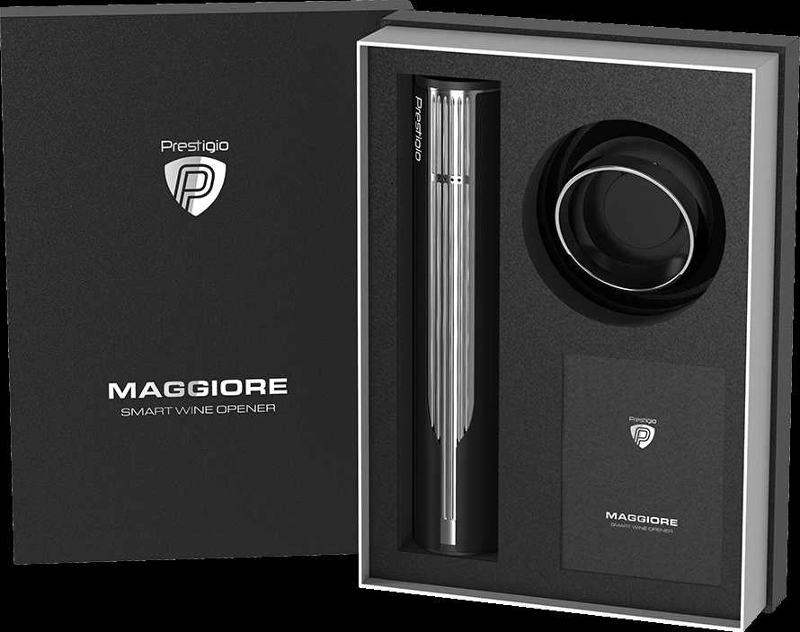 Prestigio Maggiore išmanusis vyno atidarytuvas, Juodos-pilkos spalvos