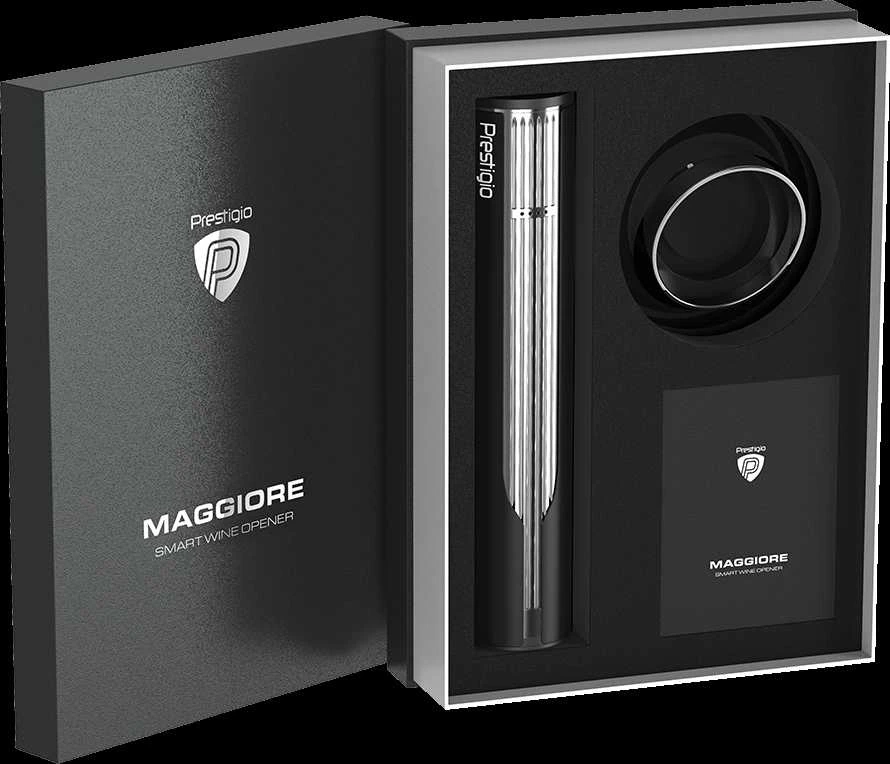 Prestigio Maggiore išmanusis vyno atidarytuvas, Juodos-pilkos spalvos