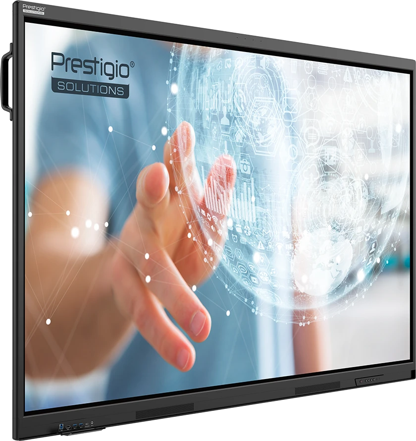 PRESTIGIO SOLUTIONS Multiboard 65-inch Light Series Gen 7, Android 14, Google EDLA, AI button, 8/128GB, 50TP, juodas