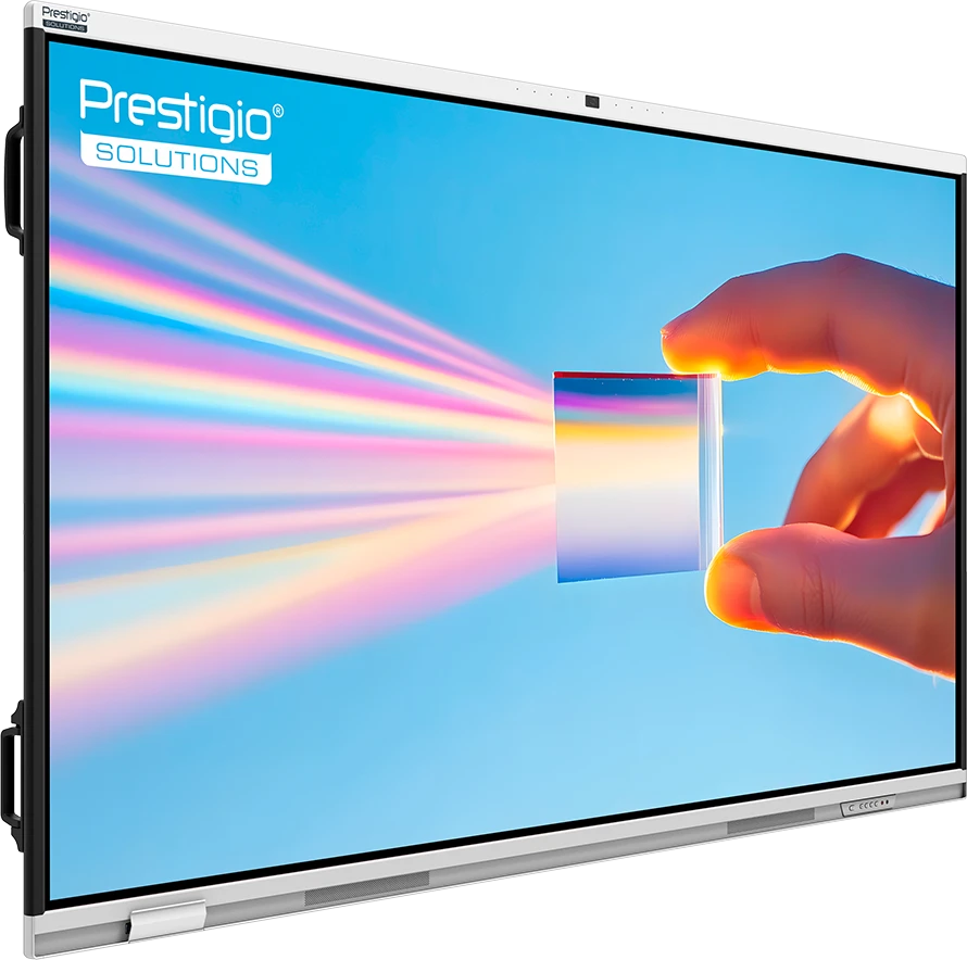 „PRESTIGIO SOLUTIONS“ daugiafunkcis monitorius su 65 colių prizme, „Android 14“, „Google EDLA“, dirbtinio intelekto kamera, 8/128 GB, 50 TB