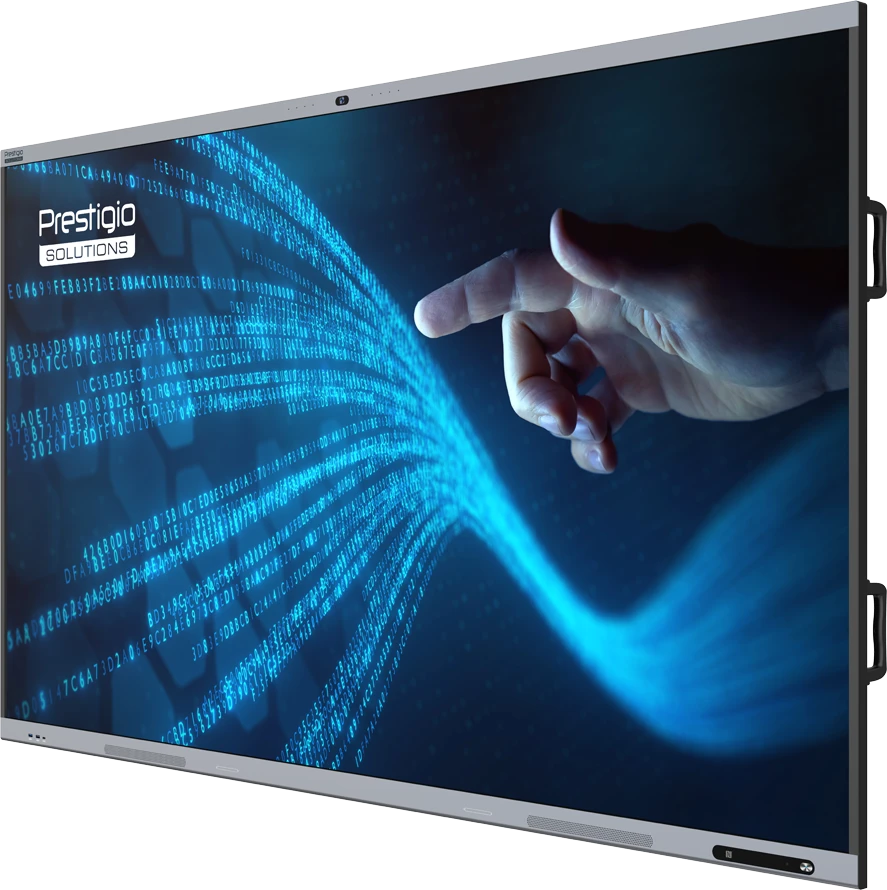 „PRESTIGIO SOLUTIONS“ daugiafunkcis monitorius, 86 colių „Light+ Gen 2“, „Android 13“, „Google EDLA“, dirbtinio intelekto kamera, 16/128 GB