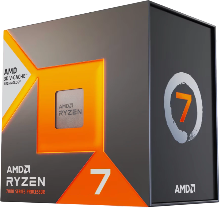 Procesorius AMD procesoriaus stacionarus Ryzen 7 8C/16T 7700X3D (4.5GHz, 104MB, 120W, AM5) dėžutė