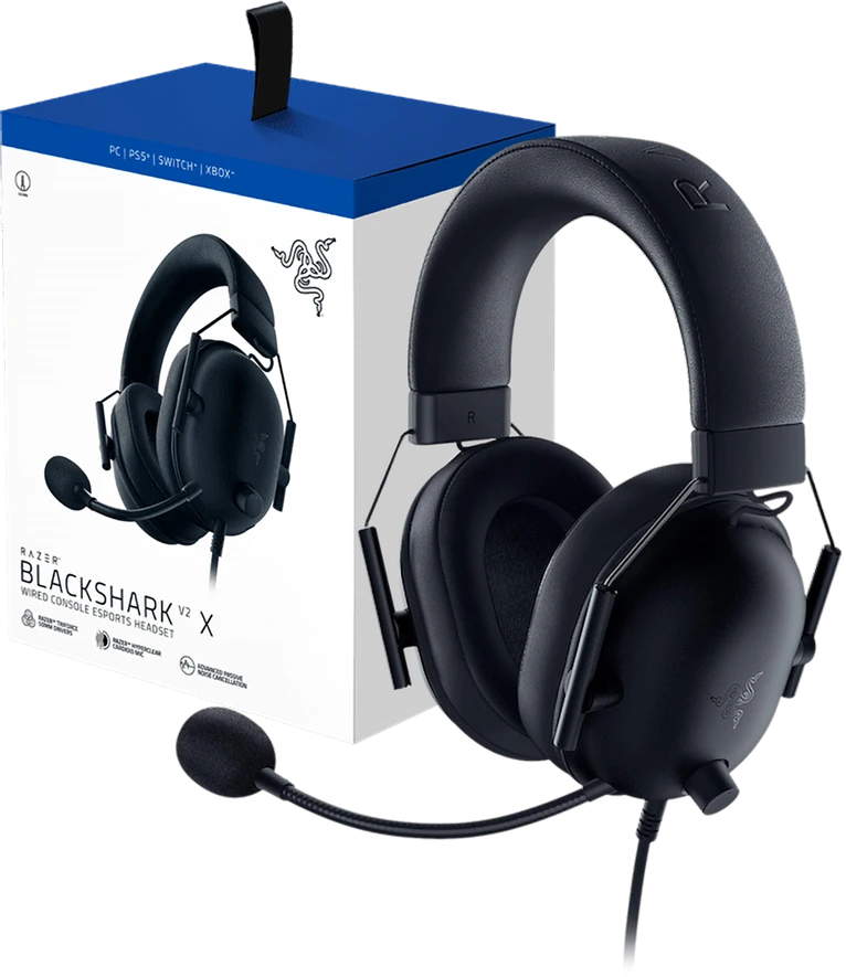 Razer Ausinės Žaidimams | BlackShark V2 X (PlayStation Licensed) | su laidu | Over-Ear | Mikrofonas | Juodas