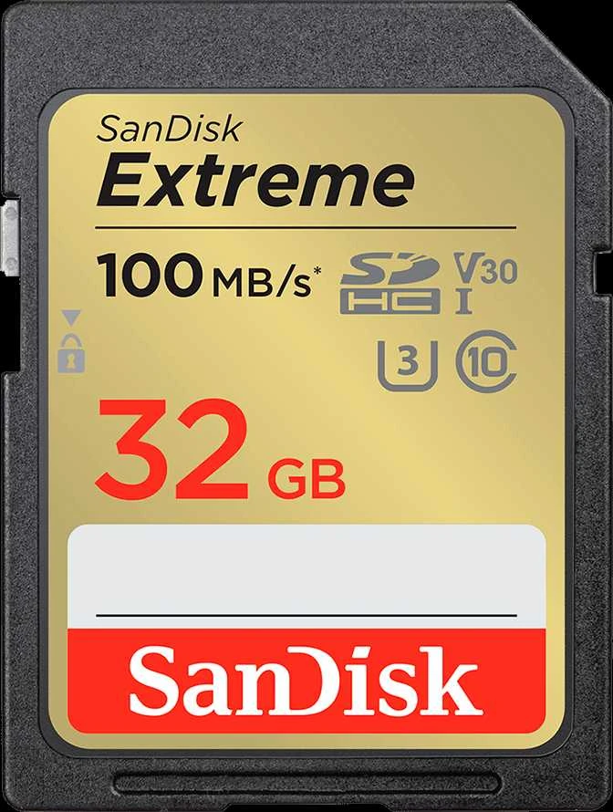 SanDisk Extreme 32GB SDHC kortelės korpusas