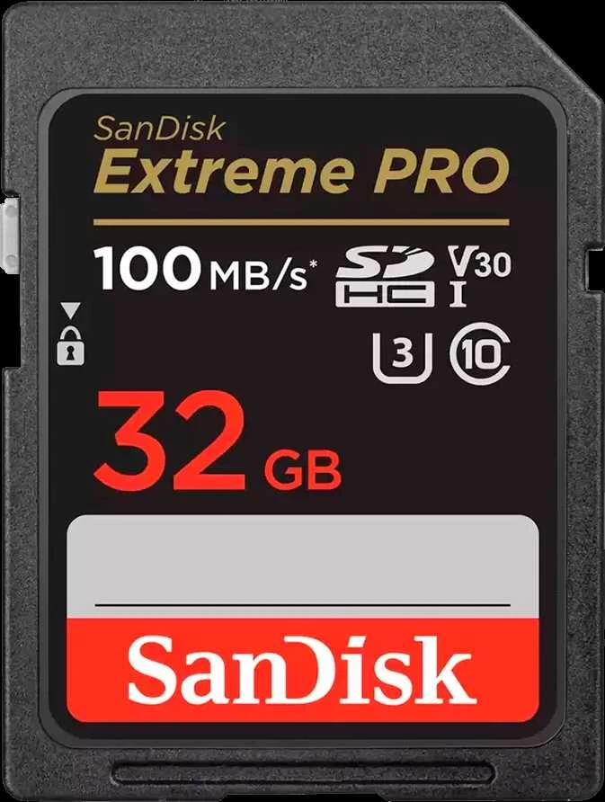 Atminties kortelė SANDISK Extreme PRO 32GB SDHC Memory Card + 2 metai RescuePRO Deluxe iki 100MB/s & 90MB/s Read/Write speeds, UHS-I, Class 10, U3, V30