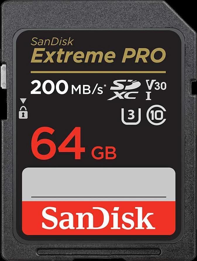Atminties kortelė SanDisk SDXC 64GB Extreme Pro V30 UHS-I U3 200/90 MB/s