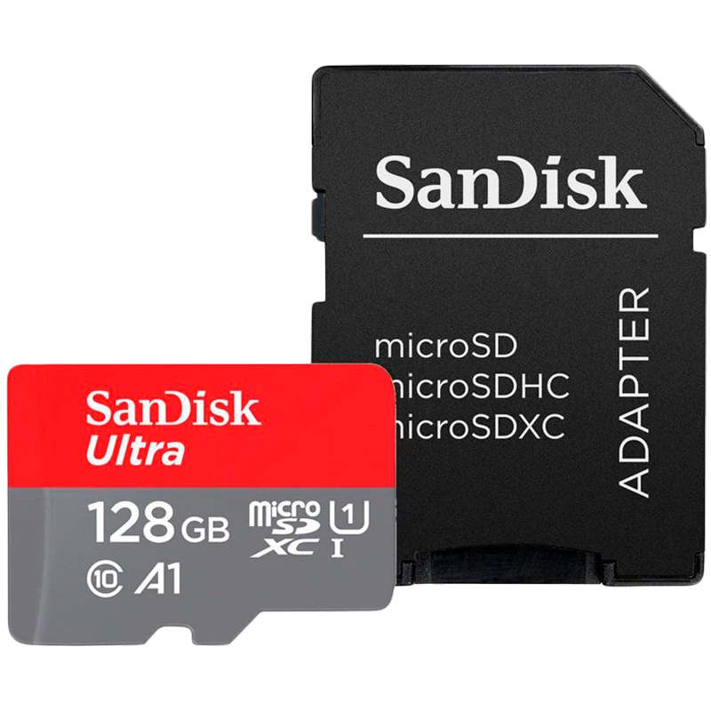 Atminties kortelė SANDISK Ultra Micro SDXC 128GB + SD adapteris 140MB/s A1 10 klasės UHS-I