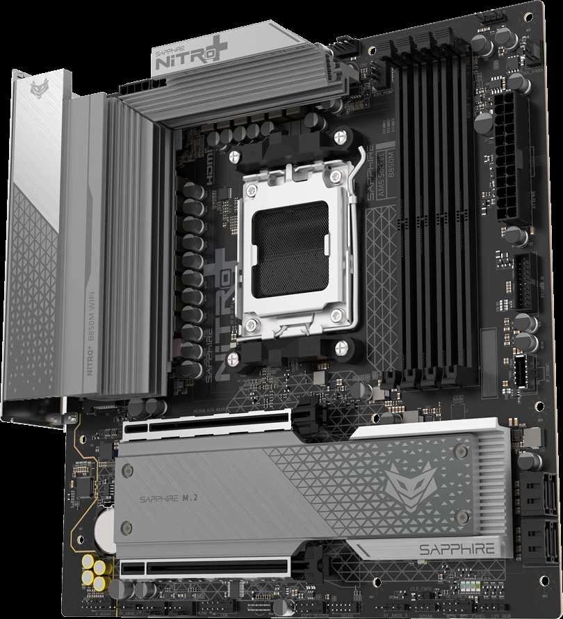 Pagrindinė plokštė Sapphire NITRO+ B850M WIFI AMD B850 Socket AM5 micro ATX plokštė