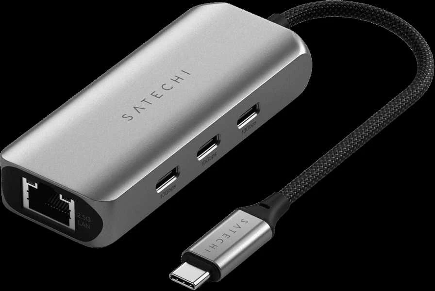 SATECHI keturi viename USB-C šakotuvas su 2,5 gigabito eternetu – Kosminė pilka