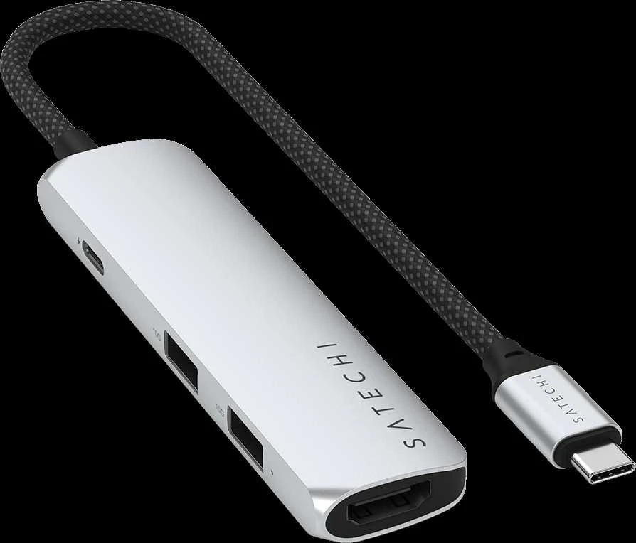 SATECHI 4-in-1 USB-C Slim Multiport Adapteris 4K (Sidabrinis)
