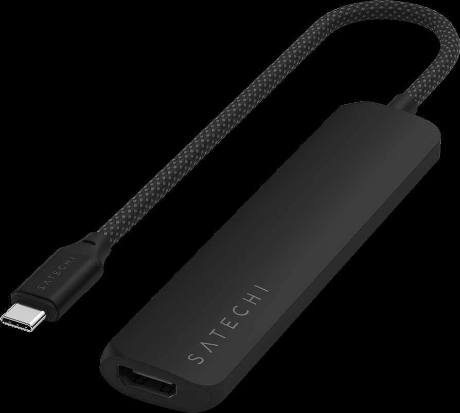 SATECHI 6-in-1 USB-C Slim Multiport Adapteris (Juodas)