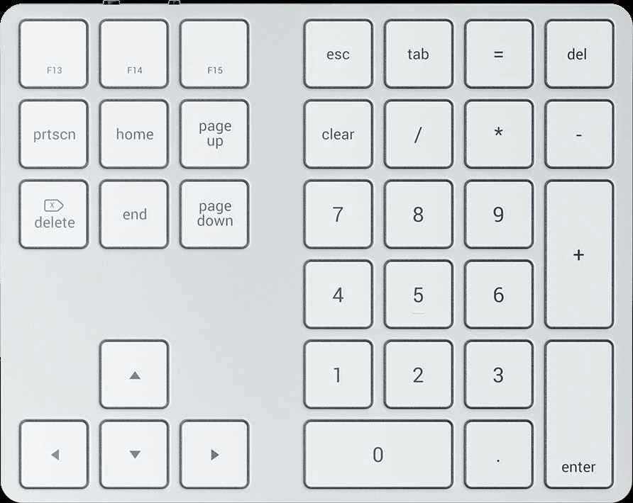 SATECHI Aluminum Extended klaviatūra Sidabrinis