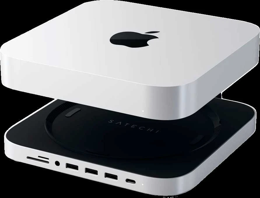 Satechi Aliuminio do Mac Mini USB-C (USB-C, 3x USB-A, czytnik kart micro/SD, lizdo prievadas) (sidabrinė)