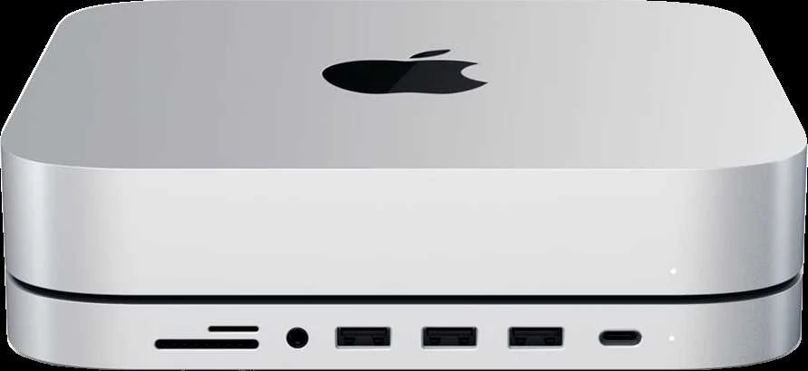 Satechi Aliuminio do Mac Mini USB-C (USB-C, 3x USB-A, czytnik kart micro/SD, lizdo prievadas) (sidabrinė)