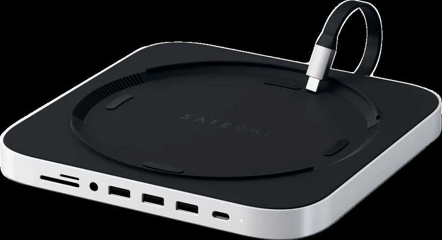 Satechi Aliuminio do Mac Mini USB-C (USB-C, 3x USB-A, czytnik kart micro/SD, lizdo prievadas) (sidabrinė)