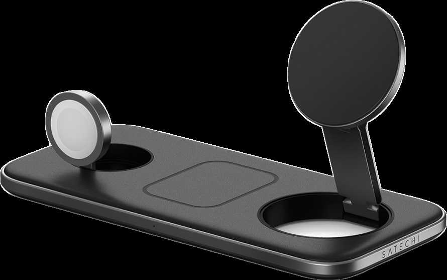 SATECHI Qi2 Trio Wireless Charging Pad - su A,C,G tipo kištukais