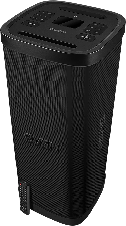 Garsiakalbis vakarėlių dėžutė SVEN PS-1250, juodas (300W, TWS, IPx4, Bluetooth, FM, USB, Micro SD, LED ekranas, 13500mAh)