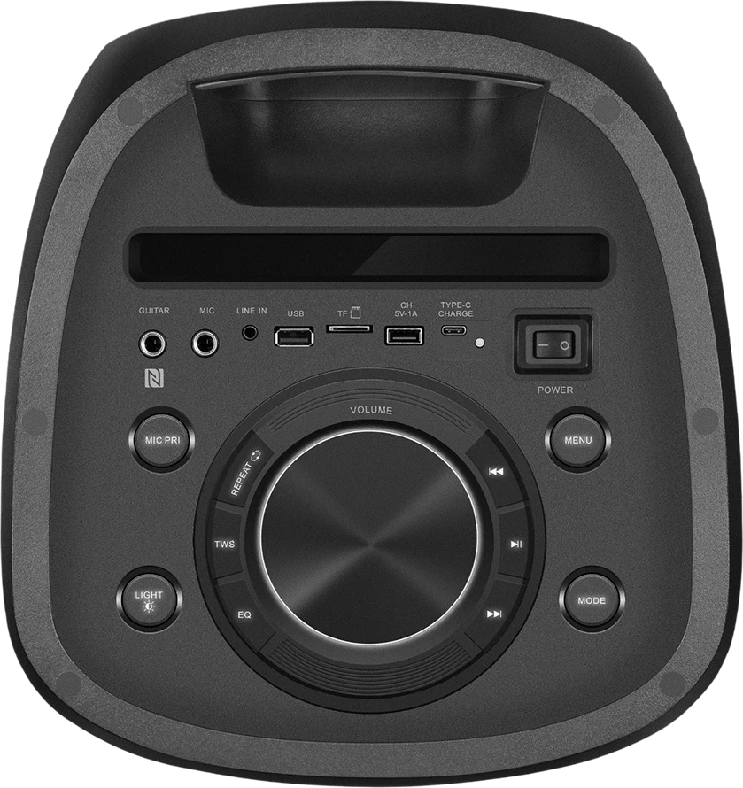 Speaker SVEN PS-1050, juodas (200W, TWS, Bluetooth, FM, USB, Micro SD, LED-display, 7200mAh)