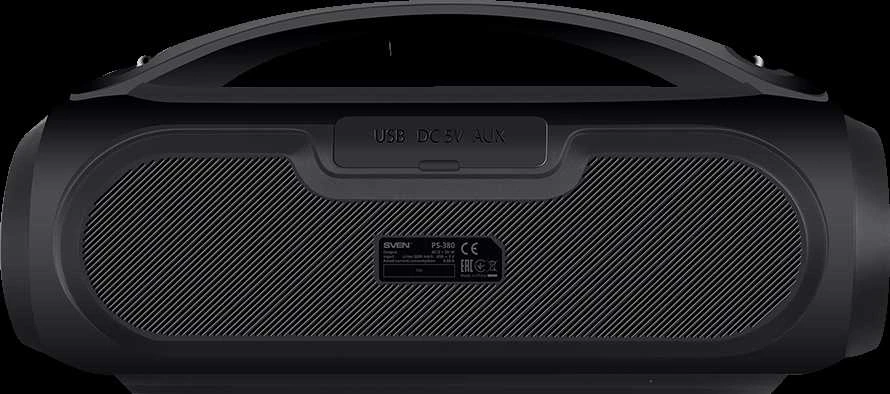 Speaker SVEN PS-380, juodas (40W, Atsparus vandeniui (IPx5), TWS, Bluetooth, FM, USB, 3000mA*h)