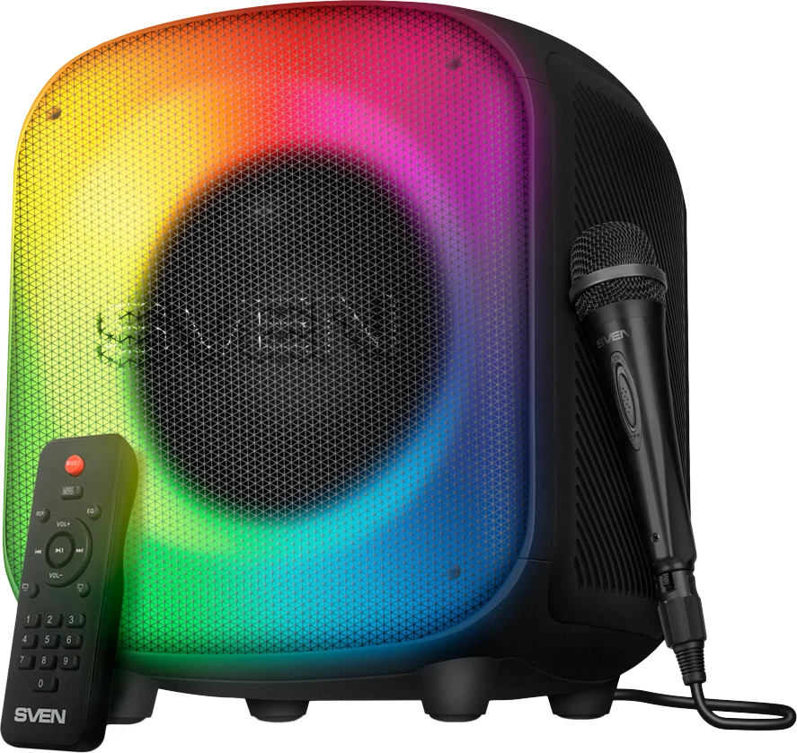 Garsiakalbis SVEN PS-555, juodas, galia 65 W (RMS), TWS, Bluetooth, USB, Micro SD, RC, ličio baterija