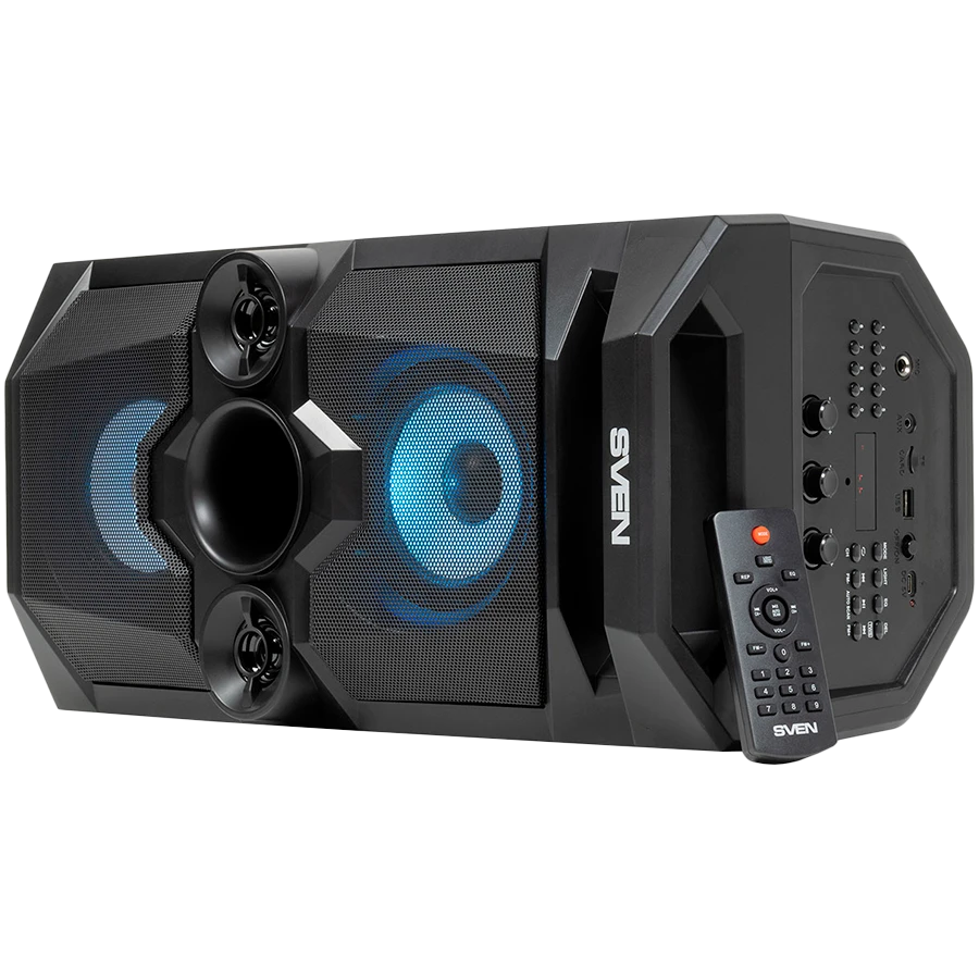 Garsiakalbis SVEN PS-655, juodas (50W, TWS, Bluetooth, FM, USB, Micro SD, LED-ekranas, RC, 2x4400mA*h); SV-020163