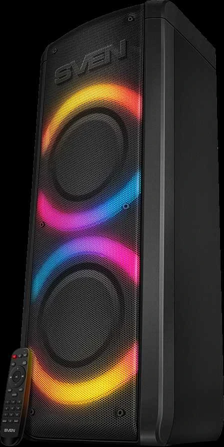 Garsiakalbis SVEN PS-710, juodas (100W, TWS, Bluetooth, FM, USB, Micro SD, LED ekranas, 4400mA*h)