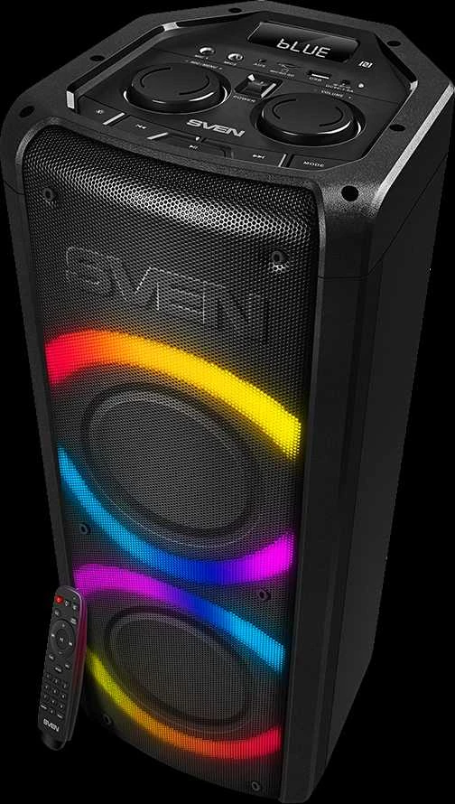 Garsiakalbis SVEN PS-710, juodas (100W, TWS, Bluetooth, FM, USB, Micro SD, LED ekranas, 4400mA*h)
