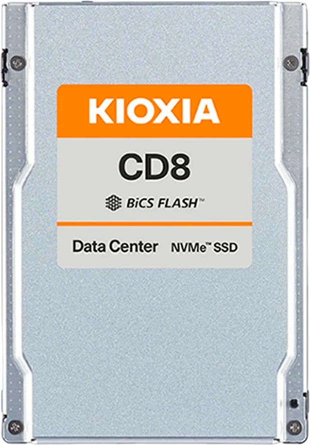 SSD Kioxia (U.2 15MM, 3.84TB, 4 kartos 1x4 kompiuteriai, „BiCS FLASH TLC“, CD8-R SIE)