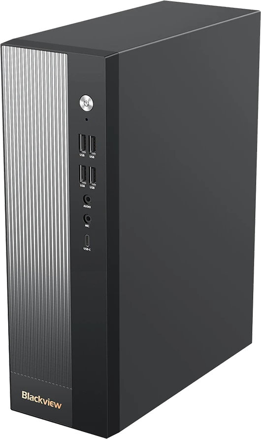 Blackview Desktop NEX60 intel Raptor lake core i5-210H iki 4,8HGz 16/512 WiFi 6 BT 5.2 1xTypeC LAN RJ45 USB 3.0x2 USB 2.0x6 VGAx1 DP1.4x1 HDMI2.0x1 3.5mmx2 Windows 11Pro Juodas