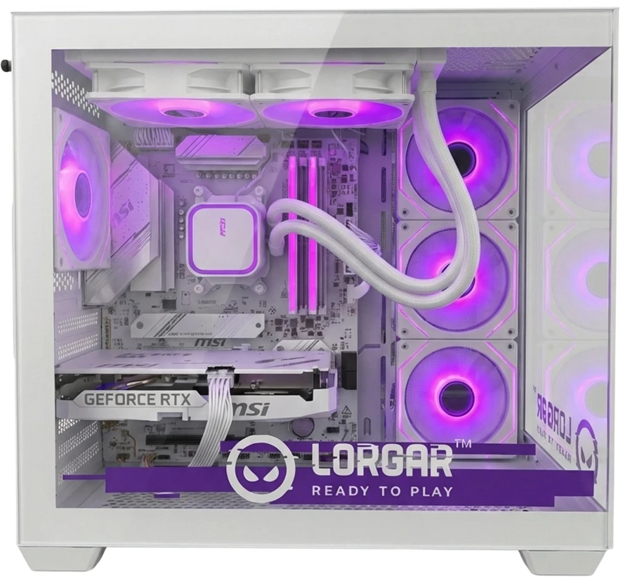 Stacionarus kompiuteris LORGAR ADVANCED A201 - AMD 7500F 6C/12T, 240 AIO, NVIDIA RTX 5060Ti 16GB, 32GB@6400mhz, 1TB SSD NVME, 750W PSU, Baltas, 3Y