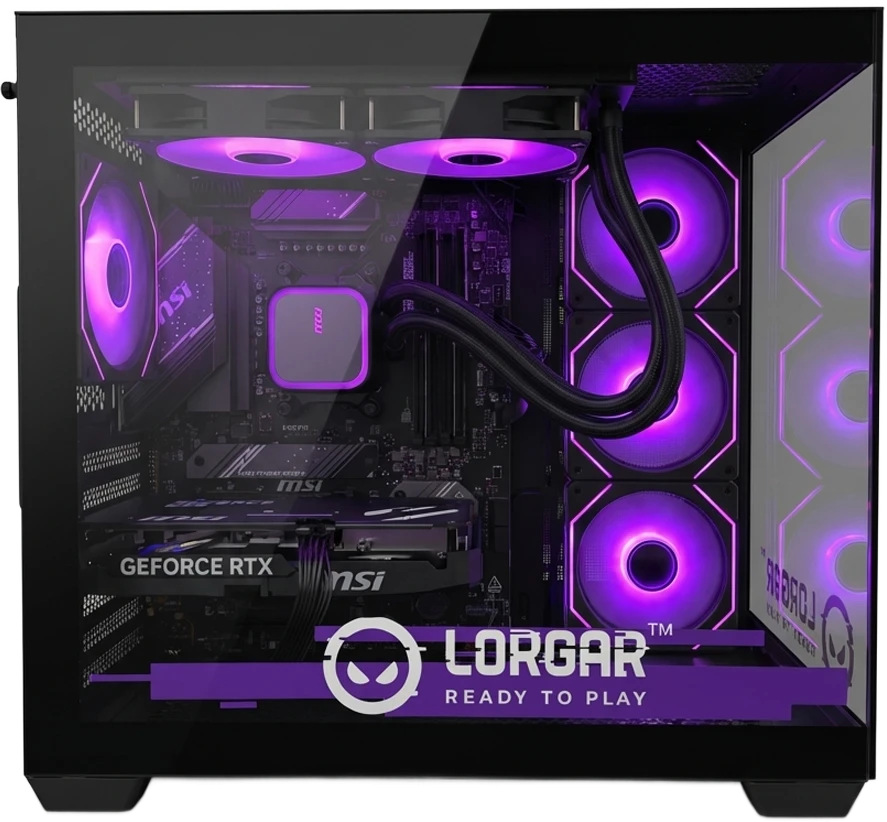 Stacionarus kompiuteris LORGAR ADVANCED A201 - AMD 7500F 6C/12T, 240 AIO, NVIDIA RTX 5060Ti 16GB, 32GB@6400mhz, 1TB SSD NVME, 750W PSU, Juodas, 3Y