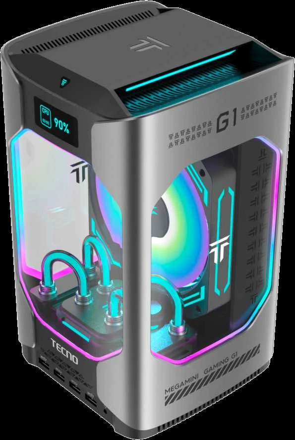 Stacionarus kompiuteris „TECNO MEGAMINI GAMING G1“ kompiuteris su Intel i7-13620H DDR5, 16 GB SSD, 1 TB RTX4060, 8 GB „Vanduo“ aušinimu, WiFi, 6 BT, 5.2, RJ45, 2.5G, 2xUSB 3.2, 2xUSB 3.1, 2xUSB2.0, 1xThunderbolt, 1xTypeC Full, 2xHDMI, 1xSD3.0, 1xOculink, 63 Gb/s, 1x3.5, „Windows 11“